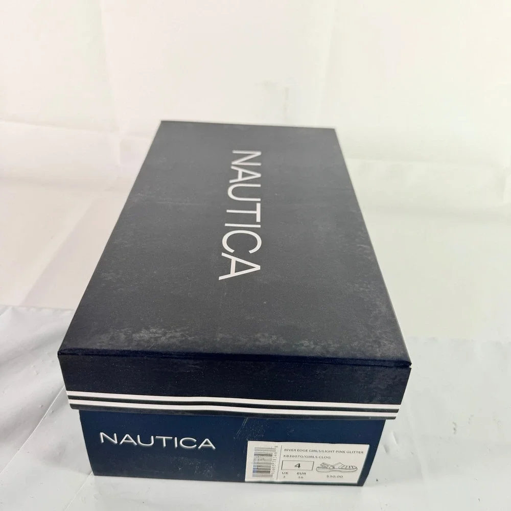 Nautica River Edge Girls 4 Clog Sandals Light Pink‎ Glitter New